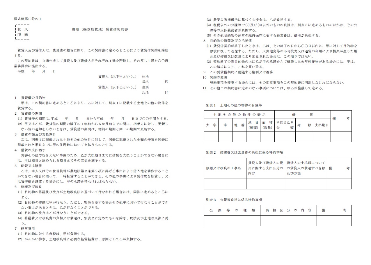 雛形 賃貸借 契約 書